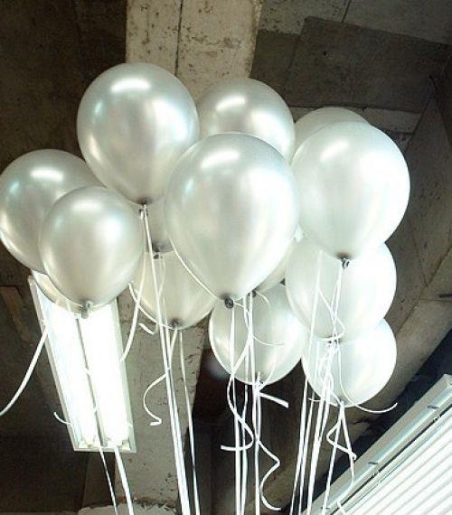 BEYAZ BALON METALİK 10 Adet